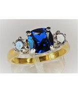 Blue Sapphire Silver Ring - £37.27 GBP
