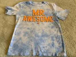 Brothers Boys Blue White Tie Dye Orange Mr. Awesome Short Sleeve Shirt 7 - $6.37