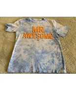 Brothers Boys Blue White Tie Dye Orange Mr. Awesome Short Sleeve Shirt 7 - $8.65 CAD