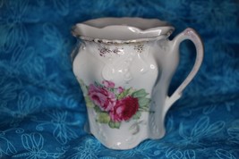 Very Rare Left Hand Vintage White Pink Rose Floral Bavarian Tea Strainer Cup Mug - £38.37 GBP