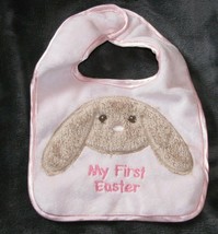 DANDEE DAN DEE MY FIRST EASTER BUNNY RABBIT PINK BABY GIRL BIB SATIN REB... - $224.29 MXN