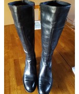 BORN Women&#39;s Black Leather Tall Boots Side Zip - Size US 9  EU 40.5 - $60.00