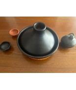 Tajin Tagine Diameter 10&quot; Hight 7.8&quot; Black Clay Pot for Cooking La Chamba - £96.76 GBP