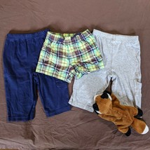 Mixed Brand 2 Pairs Baby Blue / Gray Pants &amp; 1 Green Shorts  - 3-6 M - £3.96 GBP