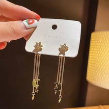 New Korean gold five pointed star tassel earrings with exaggerated personality L - £7.60 GBP