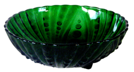 Vtg Anchor Hocking Emerald Green Glass Burple Footed Serving Bowl 8.5in ... - £13.93 GBP