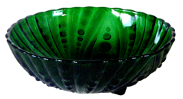 Vtg Anchor Hocking Emerald Green Glass Burple Footed Serving Bowl 8.5in ... - £14.21 GBP