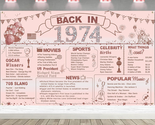 Rose Gold 50Th Birthday Party Decorations for Women, Back in 1974 50Th B... - $25.51