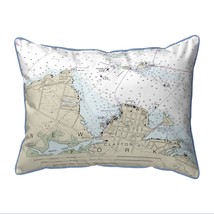 Betsy Drake Clayton, NY Nautical Map Extra Large Zippered Indoor Outdoor Pillow - £63.28 GBP