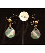 Vintage Copper Dangle Earrings with Hand Painted Birds - £12.48 GBP