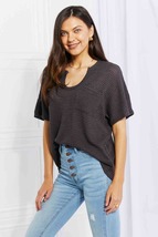 Zenana Full Size Spring It On Keyhole Jacquard Sweater in Gray - £23.21 GBP