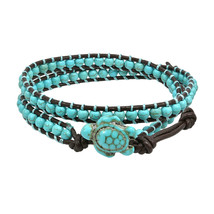 Timeless Ocean Sea Turtle Turquoise Double Wrap Bracelet - £12.10 GBP