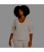 Auden Women&#39;s Plus Pullover Pajama Sweater 1X Oatmeal Color Soft &amp; Cozy New - $425.04 MXN