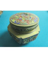 ANTIQUE CHINESE CLOISONNE 6 SIDES BOX ZODIAC ENGRAVED 4 X 4&quot; - $4,628.74 MXN