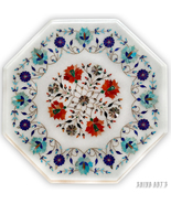 Size: 15&quot;x15&quot; Inch Material: Marble &amp; Semi Precious Inlay Stones Shape: ... - £230.76 GBP