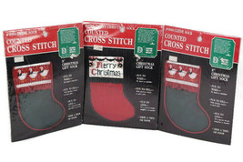 Designs For The Needle Set 3 Christmas Gift Sock Ducks Counted Cross Sti... - $18.31