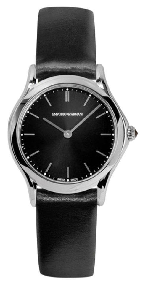 Emporio Armani Swiss ARS7012 Black Sunray Dial Black Strap SS Watch NEW! $695 - £159.86 GBP