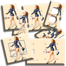 Cute Retro Pinup Pilot Girl Fly With Me Light Switch Outlet Plate Room Art Decor - £8.52 GBP+