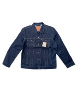 Levis Red Tab Mens XL Blue Rigid Raw Denim Jean Trucker Jacket - Unwashed - $1,271.56 MXN