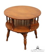 ETHAN ALLEN Heirloom Nutmeg Maple Colonial Early American 28&quot; Round Acce... - £482.77 GBP