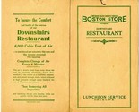 Boston Store Downstairs Restaurant Menu 1929 Providence Rhode Island - $84.06