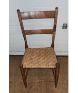Vintage Cane Bottom Wood Table Chair Kitchen 2 Rung Back - £31.44 GBP