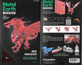 Red Dragon Fantasy Metal Earth ICONX 3D Steel Model Kit #ICX115 NEW SEALED - £21.51 GBP