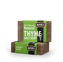 Dr.Salt Rich Mineral Natural Thyme Salt Soap (2 Bars) Facial Rashe Varic... - £8.65 GBP