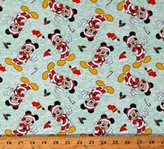 Cotton Mickey Mouse Christmas Disney Kids Green Fabric Print by the Yard D408.05 - £7.82 GBP
