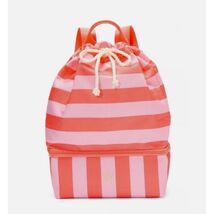 Victoria's Secret Pink &amp; Coral Stripe ULTIMATE BEACH BAG backpack Cooler... - $24.95