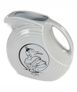 Fiestaware 64 Oz Dancing Lady Disk Pitcher Fiesta Gray Pearl 1999 Laughl... - $149.40 CAD