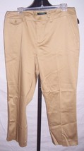 NWT Lauren Ralph Lauren Brown Slimming Fit Straight Capri Pants Misses S... - £23.79 GBP