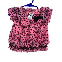 Healthtex Girls Baby Infant Size 12 MOnths Black Pink Dress Sheer Lined ... - $7.69