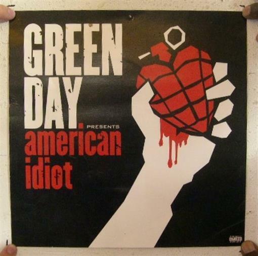Green Day Poster American Promo Album Idiot 2 Face Heart Grenade Shot Ba... - $26.75