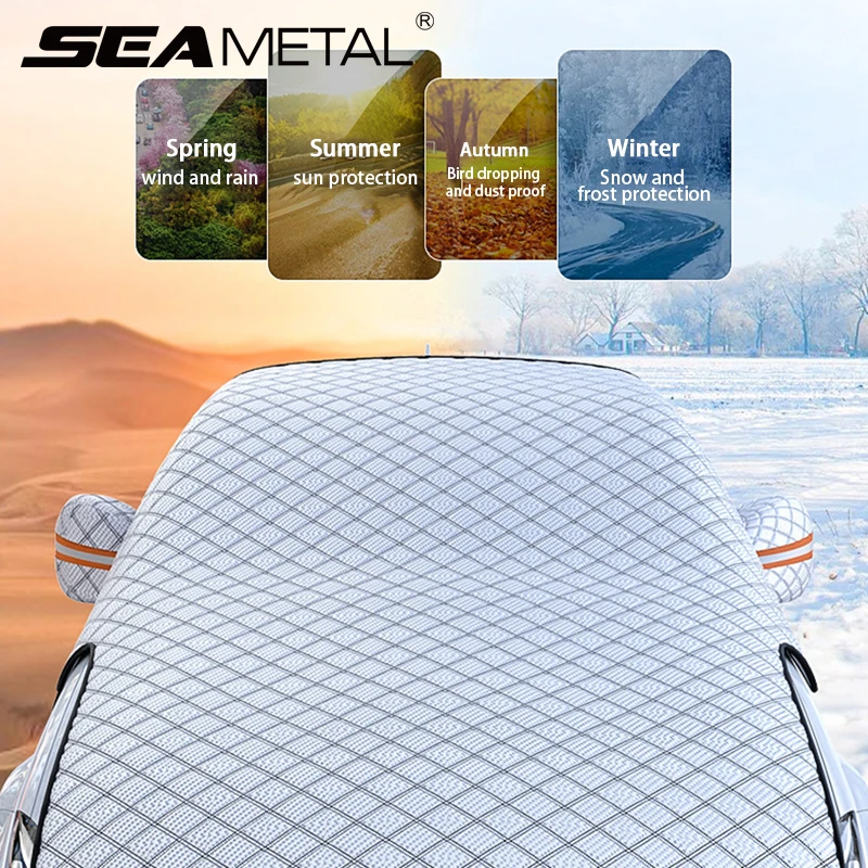 SEAMETAL Extra Large Car Windshield Snow Sun Shade Magnetic Sunshade Cover - £19.02 GBP+