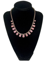 Vintage Pink Quartz and Crystal Choker Necklace - $520.00 MXN