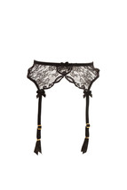 Agent Provocateur Womens Suspenders Lacy Floral Mesh Black Size L - £90.08 GBP