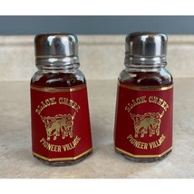 Black Creek Pioneer Village Matching Leather Bound Salt And Pepper Shake... - $11.87