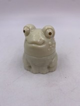 Vintage AVON Enchanted Frog Milk Glass Perfume Bottle Empty Discolored - £5.21 GBP