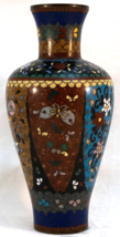 Antique Japanese Cloisonné Flower Vase with Sparkling Goldstone - $49.99