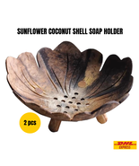 Sunflower Coconut Shell Soap Dish – Natural Eco-Friendly Soap Holder (2 ... - $45.79