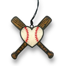 Heart Shaped Baseball and Bats Car Freshie - £12.78 GBP