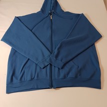 Athletic Works Men's Blue Cotton Fleece Full Zip Hoodie Sweatshirt 2XL (50-52) image 10