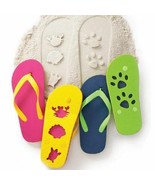 Kids Girls Foot Print Sandals Flip Flops Sea Shells - £7.70 GBP