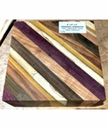 ONE EXOTIC DIAGONAL LAMINATED BOWL BLANK WOOD LUMBER TURNING 8&quot; X 8&quot; X 3... - €50,61 EUR