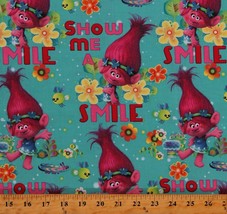 Cotton Trolls Disney Characters Poppy Toys Kids Fabric Print by Yard D188.06 - £8.61 GBP