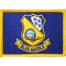 Eagle Emblems Patch-US Navy, Blue Angels, Flag (2-1/2&quot;X3-1/2&quot;) - £7.11 GBP