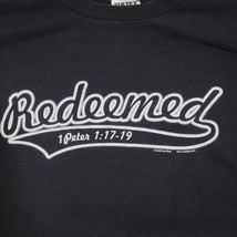 Vintage REDEEMED Lord Jesus Christian Black Shirt 1 Peter 1:17-19 Mens XL - $29.06