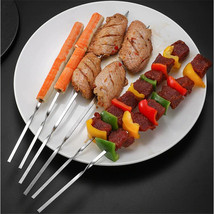 Durable Reusable Stainless Steel Barbecue Skewers 15 BBQ Gadgets Grilling Tools - £19.53 GBP