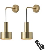 Remote Control LED Battery Operated Golden Metal Wall Mount Lamp 2 Pack - $29.69